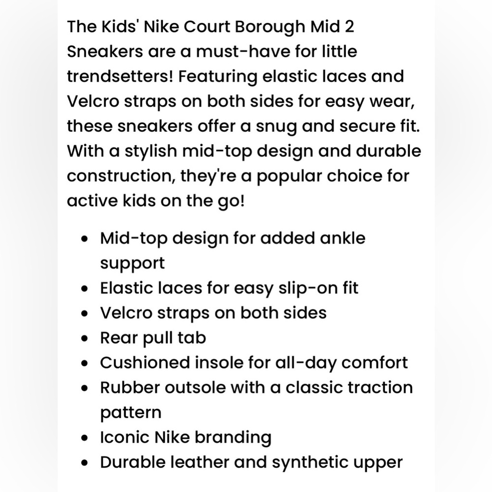 KIDS' NIKE INFANT & TODDLER COURT BOROUGH MID 2 SNEAKERS Unisex Black Pink - 7 - Picture 13 of 16